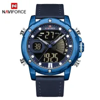 NAVIFORCE NF9172 Men Watch Digital Sport Top Brand Luxury Man WristWatch Military Genuine Leather LED Quartz Fashion Male Clock